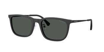 Das Bild zeigt die Emporio Armani Sonnenbrille EA4275D in mattschwarz leicht seitlich.